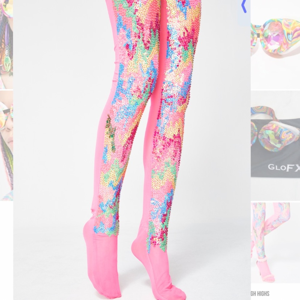 CLUB EXX DRIPPIN' IN CANDY THIGH HIGHS (NEW WORN ONCE)